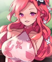 alternate_version_available breasts disgaea disgaea_5 dress large_breasts nipples nippon_ichi_software puffphox see-through_clothing seraphina_(disgaea)