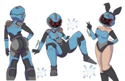 bunnysuit cameltoe collage fortnite paradigm_(fortnite) pose posing riftnsfw showing_ass