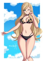 1girls alternate_costume ann_takamaki atlus bikini breasts cosplay crossover female female_only hourglass_figure kitagawa_marin_(cosplay) legs_together looking_at_viewer megami_tensei one_eye_closed persona persona_5 solo sonicheroxd sono_bisque_doll_wa_koi_wo_suru tagme wink winking_at_viewer