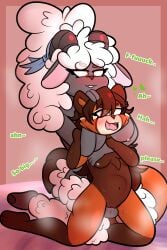 1futa 1girls absurd_res ailurid anthro anthro_on_anthro anthro_penetrated anthro_penetrating anthro_penetrating_anthro balls big_breasts blush bodily_fluids bovid breasts bulge caprine cute_expression domestic_sheep dominant dominant_intersex duo ewe female female_penetrated futa_on_female futanari futanari_penetrating genitals headlock hi_res horn intersex intersex/female larger_futanari mammal melody_(melodicrain) mommydom musk natalie_(theawkwarddork) red_panda sex sheep simple_background size_difference smaller_female stomach_bulge sweat text theawkwarddork