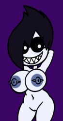 1girls areolae arms_behind_head black_hair breasts female female_only ghostlydoodles grin marissa_(the_booregards) naked naked_female nipple_piercing nipples nude nude_female original original_character piercing pussy smile solo solo_female spookyryder the_booregards toothy_grin