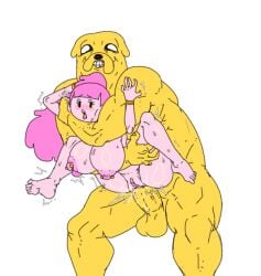 adventure_time jake_the_dog kooying penis pierced_nipples princess_bubblegum shortstack tagme