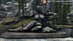 1futa 3d abs axe balls big_balls big_breasts big_penis breasts futa_only futanari huge_breasts huge_cock intersex muscular muscular_female muscular_futanari outdoors penis sitting skyrim solo solo_futa statue tagme the_elder_scrolls trixter weapon