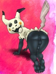 1boy anthro anus ass ass_focus balls big_ass big_butt butt butt_focus femboy girly mainnm-e mimikyu oc penis pokémon pokemon pokemon_(species) sissy toned uncut_penis