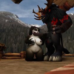 female horse_penis horsecock mementomeowi pandaren pandaren_female siniang siniang_pandaren tauren tauren_male warcraft world_of_warcraft wow