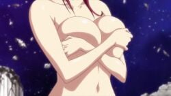 1girls animated areolae bouncing_breasts breasts female female_only huge_breasts large_breasts nipples no_sound purple_eyes red_hair screencap seikon_no_qwaser solo solo_female tagme tummy video