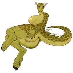 2023 alpha_channel anthro anus argonian ass bethesda_softworks big_breasts big_butt breasts claws female finger_claws full-length_portrait genitals green_body green_scales hand_on_butt hi_res horn jade_(nutty_butty) lying nipples non-mammal_breasts non-mammal_nipples nude nude_female on_side portrait presenting presenting_hindquarters pussy rear_view scales scalie simple_background solo spiked_tail spikes spikes_(anatomy) spots tail the_elder_scrolls toe_claws transparent_background wolfiree