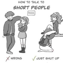 eating_pussy how_to_talk_to_short_people meme oral satire shitpost smaller_female smug smug_face smug_grin taller_male