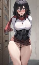 ai_generated attack_on_titan curvy eren_jaeger mikasa_ackerman tagme