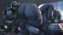 1boy 1futa 3d 3d_(artwork) 3d_animation animated anus ass balls big_ass big_balls big_breasts big_butt big_penis elite_(halo) fat_ass fondling fondling_balls futa_on_male futanari halo_(series) handjob horsecock huge_cock jerking jerkingoff jerkingoff_another large_ass large_breasts large_penis male master_chief no_sound rayhuma sangheili tagme video video_games