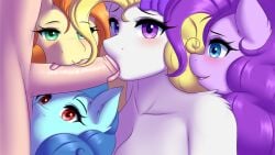 blowjob blue_eyes blue_fur blue_hair cream's_sisters(?)(friendship_with_benefits_game) cream_(friendship_with_benefits_game) friendship_with_benefits_game green_eyes orange_hair purple_eyes purple_fur purple_hair red_eyes twistedscarlett60 white_fur yellow_fur yellow_hair