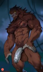 abs alien anthro anthro_only ball_tuft balls black_nails brown_body brown_fur canid canine erection fangs fingernails foreskin fur genitals grey_face grey_hands grey_nipples grey_penis hi_res humanoid_genitalia humanoid_penis jungle male male_only mammal masturbation muscular muscular_anthro muscular_arms muscular_legs muscular_male muscular_pecs muscular_thighs nipples nude patto pecs penis rape rapist_male sharp_claws sharp_fingernails shistavanen small_nipples smile solo star_wars teeth tuft vein veiny_penis veiny_testicles voolvif_monn were werecanid werecanine werewolf yellow_eyes