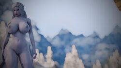 arie big_ass big_breasts blue_skin dark_elf dunmer purple_eyes red_lipstick sayla skyrim tagme the_elder_scrolls thick_thighs white_hair wide_hips