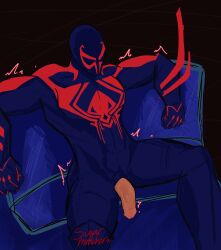 1boy flaccid flaccid_penis genitals latino looking_at_viewer male male_focus male_only marvel marvel_comics miguel_o'hara muscles muscular muscular_male penis penis_out solo solo_male spider-man spider-man:_across_the_spider-verse spider-man:_into_the_spider-verse spider-man_(series) spider-man_2099 sugarmuncher superhero uncensored