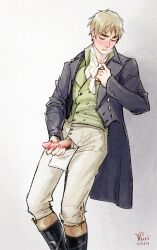 1boy arthur_kirkland axis_powers_hetalia england_(hetalia) georgian historical male male_focus male_masturbation male_only masturbation vuri