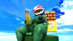 3d_(artwork) balls big_breasts big_penis breasts digital_media_(artwork) elemental_creature flora_fauna genitals hi_res humanoid intersex looking_at_viewer mario_(series) nintendo nipples non-mammal_balls non-mammal_nipples penis piranha_plant plant plantie skippyarts solo source_filmmaker super_mario_bros. vein veiny_penis