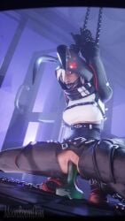 1girls 3d 9:16 animated bondage chains dildo dildo_in_pussy female female_masturbation fortnite gag green_dildo highwire_(fortnite) hoodie masturbation moonroomoom mouth_gag mp4 no_sound public sex_toy shorter_than_30_seconds solo solo_female tagme vaginal_penetration vertical_video video