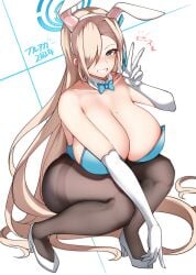 1girls 2d 2d_(artwork) asuna_(blue_archive) asuna_(bunny)_(blue_archive) asuna_(bunny_girl)_(blue_archive) big_breasts blonde_hair blue_archive breasts bunny_ears bunny_girl bunnysuit busty curvaceous curvy curvy_body curvy_female curvy_figure female high_heels huge_breasts large_breasts mole mole_on_breast tea_texiamato voluptuous