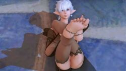 alphinaud_leveilleur black_dress feet femboy final_fantasy_xiv girly