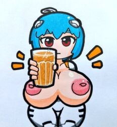 ayanami_rei big_breasts bodysuit chibi choccy_milk chocolate_milk clothing doll female human living_doll meme milo_(drink) mr.ctm neon_genesis_evangelion nestle pale_skin plugsuit plushophilia quieres? rei_ayanami rei_chikita