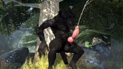 anthro balls big_penis cum heavy_balls knot large_penis male male_only masturbation rayhuma solo werewolf