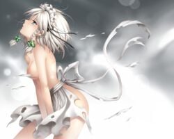 hadaka_apron sakuya_izayoi shreds_of_clothes tid torn_clothes touhou wallpaper