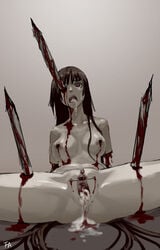 after_sex amputation as109 bleeding blood blood_stain blood_trail breasts brown_eyes brown_hair color corpse cum cum_in_mouth cum_in_pussy cum_inside death dismemberment empty_eyes exposed_breasts eyes female female_death female_only front_view ga-rei_zero gore guro hair impalement injury isayama_yomi long_hair mouth nakadashi nipples nude open_eyes open_mouth oppai puncture solo spikes tear vulva wound