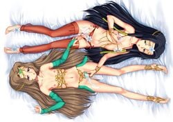 2girls barefoot black_hair brown_hair code_geass female jewelry legendarysoulii masturbation multiple_girls nipples nunnally_lamperouge sumeragi_kaguya yuri