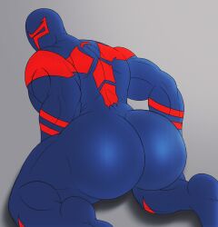 1boy ass ass_focus backshot bubble_ass bubble_butt human human_only male male_only marvel mask masked masked_male miguel_o'hara muscular muscular_arms muscular_back muscular_male muscular_thighs no_visible_genitalia solo spandex spandex_suit spider-man spider-man:_across_the_spider-verse spider-man_(series) spider-man_2099 tight_clothing tight_suit uncensored