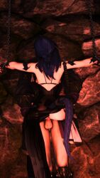 3d aria_yukihime au_ra captured chains clothed_sex female final_fantasy final_fantasy_xiv garlean gpose(ffxiv) lifted male penis prisoner rape tail