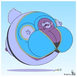 big_breasts breasts huge_breasts incidentalsnail inflation pokémon_(species) pokemon riolu spherical_inflation sunken_head sunken_limbs