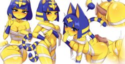 1boy 1girls animal_crossing ankha anthro areolae ariel_lopez arilopez550 ass blue_eyes blue_hair blush breasts buttjob cum cum_in_pussy doggy_style eye_contact from_behind from_behind_position furry looking_at_viewer nintendo nipples penis pussy sex short_hair tail thick_thighs thighs vaginal_penetration vaginal_sex white_background yellow_body