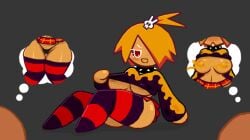 1girls 2023 cookie_run cookie_run_kingdom cookie_run_ovenbreak mustard_cookie orange_hair pangotime red_eyes short_hair