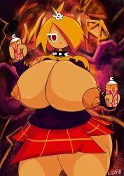 1girls 2023 banillansfw cookie_run cookie_run_kingdom cookie_run_ovenbreak mustard_cookie orange_hair red_eyes short_hair