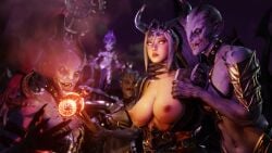 branding_iron captured captured_heroine chaos_(warhammer) daemonette femsub holding_neck huge_breasts imminent_branding miao_ying no_bra piercing slaanesh soboro stripped stripped_naked tagme topless warhammer_(franchise) warhammer_fantasy