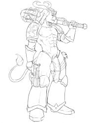 anthro chaos_(warhammer) chaos_space_marine furry huge_cock power_armor tagme thelionfish warhammer_(franchise) warhammer_40k weapon