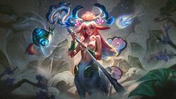 ai_generated cavic0m centaur deer_girl edited_official_artwork league_of_legends lillia_(league_of_legends) riot_games shan_hai_scrolls_lillia shan_hai_scrolls_series stable_diffusion tagme tits