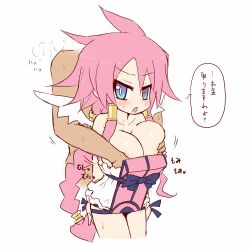 alexi_(tits!) angel angel_wings arekishi artina big_breasts bimbo breasts cleavage clothed_female_nude_male disgaea disgaea_4 gigantic_breasts groping groping_breasts groping_from_behind huge_breasts kakuretenai large_breasts massive_breasts nippon_ichi_software