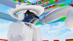 3d background blush collar erect_penis erection file_tex floating_penis fur furry furry_ears furry_only hair humanoid_penis male_focus nearlyepoint obby protogen roblox robloxian screen_face white_hair wizard_hat