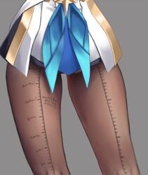 1girls blue_eyes blue_hair body_writing female glasses honkai:_star_rail honkai_(series) long_hair measuring measuring_penetration_depth measuring_penis milarkavelik pantyhose pela_(honkai:_star_rail) penetration_depth_mark penis_size_requirement thigh_gap thighs