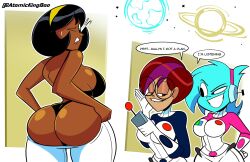 3girls alien alien_girl artist_name ass athletic athletic_female atomickingboo avalyn_storm big_ass big_breasts big_butt blue-skinned_female blue_body blue_skin bottom_heavy breasts brown_body brown_skin busty curvy dark-skinned_female dark_skin digital_drawing_(artwork) digital_media_(artwork) eyebrows eyes female female_focus female_only fit fit_female hips hourglass_figure humanoid large_breasts legs light-skinned_female light_skin margaret_cray mindi_tygerson original original_character original_characters short_hair space_ranger the_space_angels thick thick_ass thick_legs thick_thighs voluptuous wide_hips