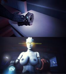 3d 3d_(artwork) big_breasts breast_grab cheating cowgirl_position exposed_breasts hand_on_breast juxtasuperposition liara_t'soni lingerie mass_effect massive_breasts mind_break mind_control nude_female possession shepherd takeover