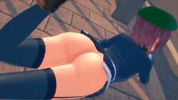 3d ass ass_focus eiyuu_densetsu female female_only garter_belt hat koikatsu krebskulm legs legs_up military_uniform noel_seeker sen_no_kiseki