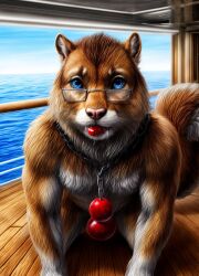 1boy ai_generated furry gay male on_deck sea sensa-kamera stable_diffusion