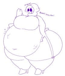 belly big_belly big_breasts breasts fat fetish kingceeeee mario_(series) overweight shy_gal stomach thick_thighs vore vore_belly wide_hips