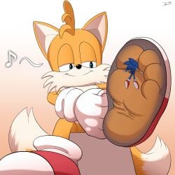 4_toes absurd_res blue_body canid canine clothing duo eulipotyphlan feet foot_fetish footwear fox fur giant giant_male gloves handwear hedgehog hi_res in_shoe macro male mammal micro orange_body orange_fur sega sitting size_difference size_play smug smug_face sonic_(series) sonic_the_hedgehog sonic_the_hedgehog_(series) stuck_to_foot tails toes tohilewd