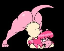 3_toes 4chan alisa_(dante) ass ass_in_air black_background butt butt_in_air drawfag female furry head_down_ass_up pink_hair tail