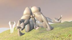 2023 2_toes 2boys 2futas 3d_(artwork) alien anal anal_sex anthro anus ass balls big_butt big_penis clenched_feet clenched_toes digital_drawing_(artwork) digital_media_(artwork) digitigrade duo dusk energy_sword faceless_anthro faceless_character faceless_male feet from_behind_position genitals grass halo_(series) huge_butt light lying male male/male mammal melee_weapon microsoft nauiho penetration penis rear_view sangheili scenery sex source_filmmaker sunlight sword toes weapon weapon_on_ground xbox xbox_game_studios