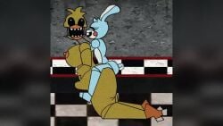 1boy 1boy1girl 1girls animated animatronic animatronics ass balls big_ass big_breasts big_butt big_penis breasts butt fast_thrusts five_nights_at_freddy's five_nights_at_freddy's_2 furry furu_flami male/female nightmare_waifu nipples no_sound penetration penis size_difference small_dom_big_sub tagme toy_bonnie toy_bonnie_(fnaf) vhs_filter video withered_chica