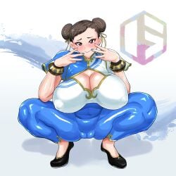 1girls alternate_version_available big_breasts breasts busty castro__503_(artist) chinese_clothes chun-li cleavage curvaceous curvy curvy_body curvy_female curvy_figure female female_only huge_breasts large_breasts solo squatting street_fighter street_fighter_6 thick_thighs thighs voluptuous